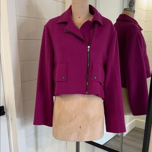 Dorothee Schumacher fuscia crop military jacket